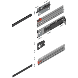 REVEGO uno, Şină de glisare tip pocket set, NL=450 mm, dreapta - 801P450E.R3